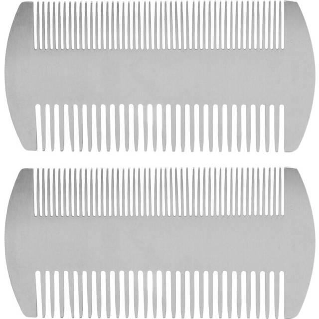 2X Dual Action Stainless Steel Credit Card Size Comb Wallet Comb Pocket Comb Anti-Static Hair Comb for Man