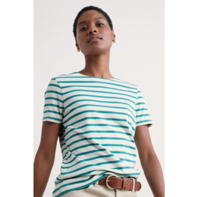 Seasalt Cornwall Sailor T-shirt - Green, Green, Size 10, Women