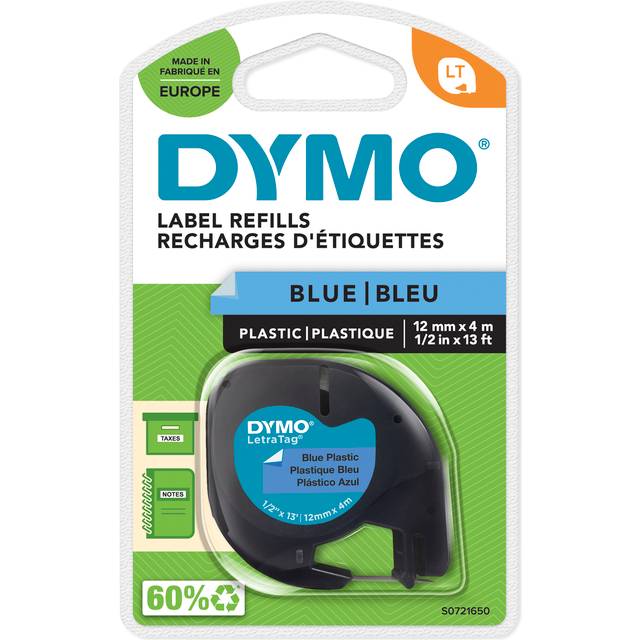 Dymo S0721650 | 91205 | blå plasttejp | 12mm (original)