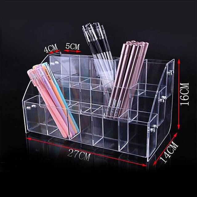 (3 tier) 1-7 Tier Clear Acrylic Pen Holder Stationery Store Storage Brush Case