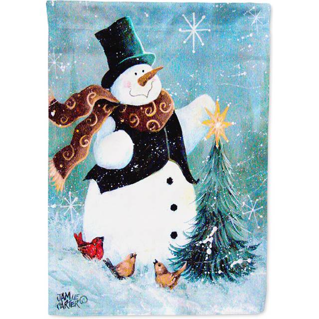 Caroline's Treasures PJC1008CHF Christmas Tree Friends Snowman Flag Canvas  Large  Multicolor