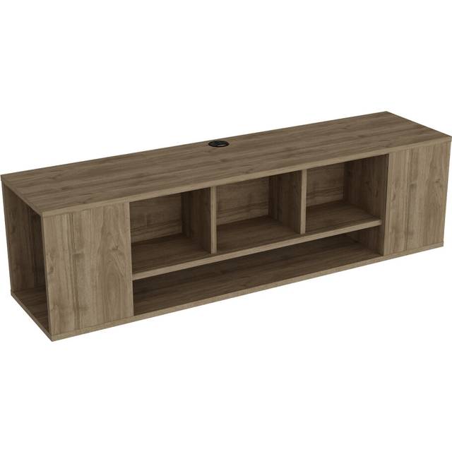 Decorotika Paldi 135 Cm Floating Tv Unit Tv Stand Tv Cabinet Storage With Open Shelves - Oud, Brown
