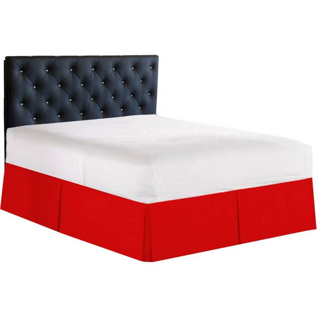 Elegant Comfort 1500 Premier Wrinkle & Fade Resistant Hotel Quality Bed Skirt/Dust Ruffle - Pleated Tailored 14inch Drop  California King  Red