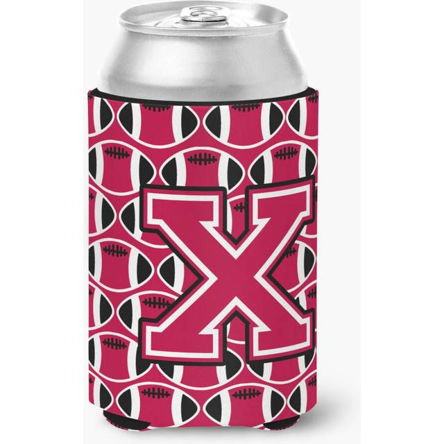 """""Caroline's Treasures CJ1079-XCC Letter X Football Crimson and White Can or Bottle Hugger  Multicolor"""""