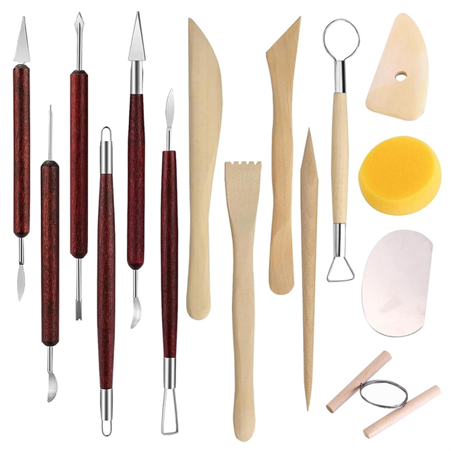 15PCS Pottery Carving Tool, Air Dry Polymer Clay Sculpting Tools Set