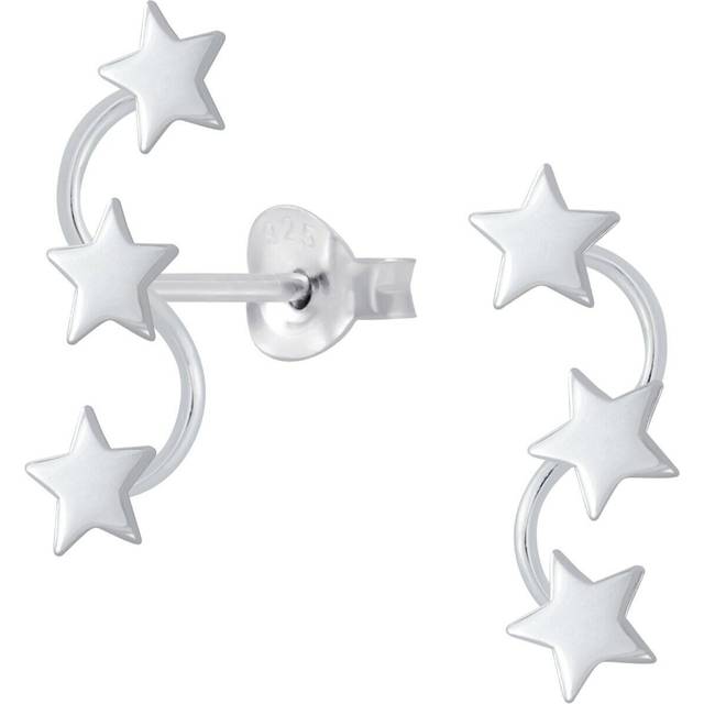 Constellation trio of stars sterling silver stud earrings 20mm
