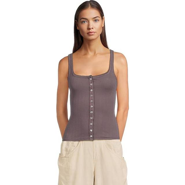 End Game Pointelle Tank Top by Intimately in Volcanic Glass, Size: XS