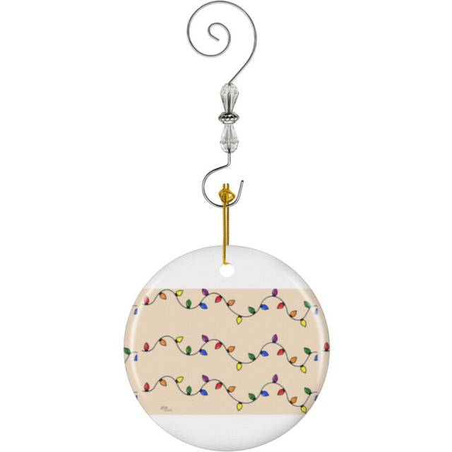 (Rainbow String Lights- Christmas Lights-6911) Christmas Ornaments Ceramic Charm with Hook Crystal Handmade Xmas Tree Decorations KeepsakeÂStocking S