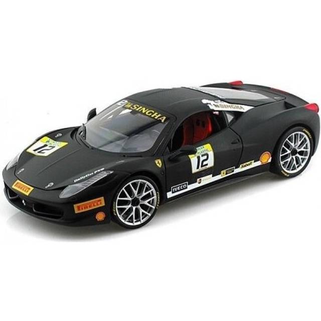 Hot wheels BCT90 Ferrari 458 Challenge Matt Black #12 1/18 Diecast Car Model by Hotwheels