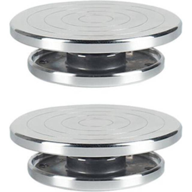 2X 12/15cm Double Face Use Aluminum Alloy Turntable for Ceramic Clay Sculpture Platform Pottery Wheel Rotating Tools
