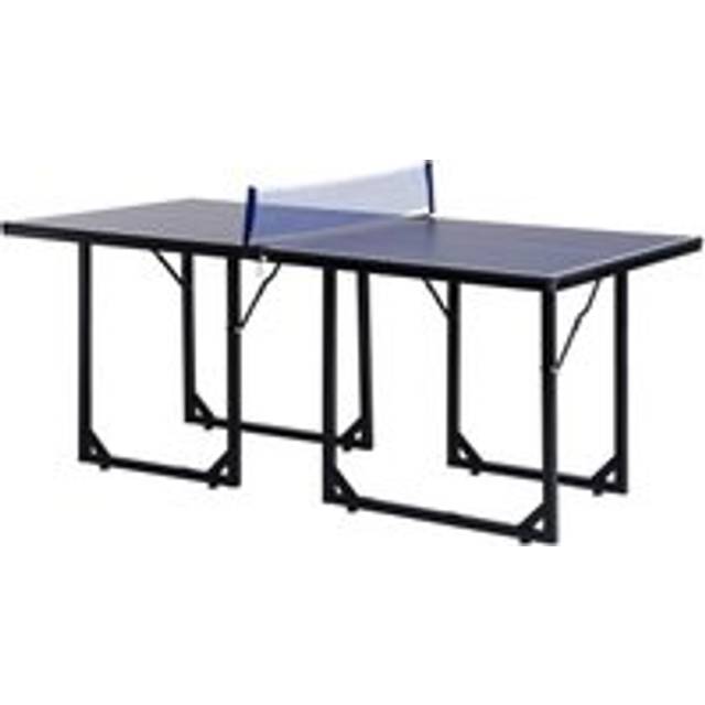 HOMCOM 6ft 182cm Mini Table Tennis Table Folding Ping Pong Table with Net Multi-Use Table for Indoor Outdoor Game, Blue