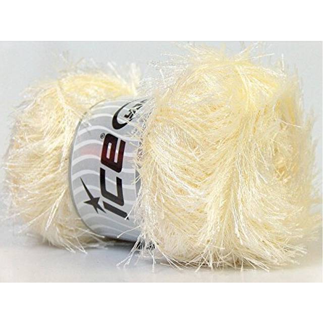 100 Gram Cream Eyelash Yarn Ice Fun Fur 164 Yards