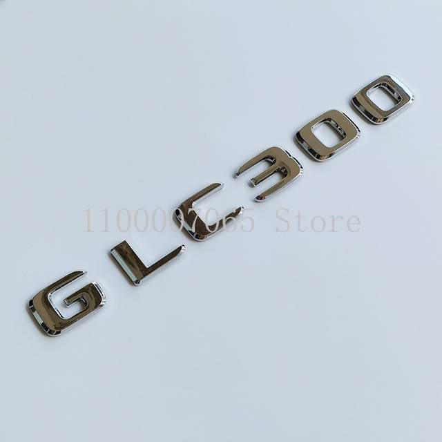 (GLC300, Rear star X253 90mm) Chrome Letters GLC260 GLC300 GLC350 GLC220d GLC350e 4Matic ABS Emblem