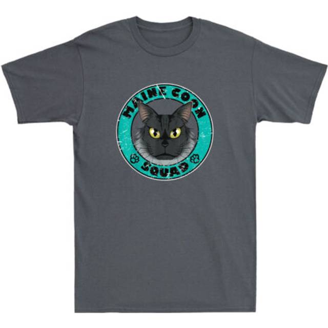 Maine coon squad funny cat lover cute maine coon cat lover vintage men's t-shirt