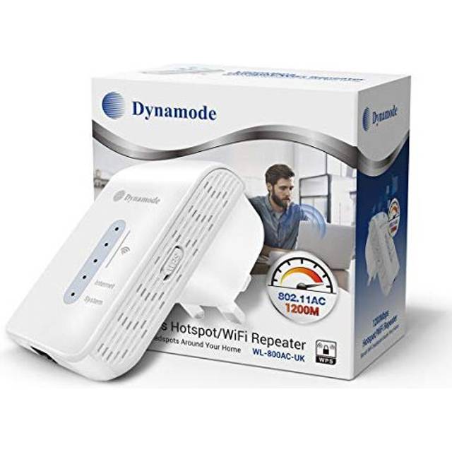 DYNAMODE WL-800AC-UK AC1200 2.4Ghz / 5Ghz WiFi Extender, Covers Up To 800 Sq-ft, WiFi Range Extender Supports Up To 1200 Mbps Speed Wireless Sign