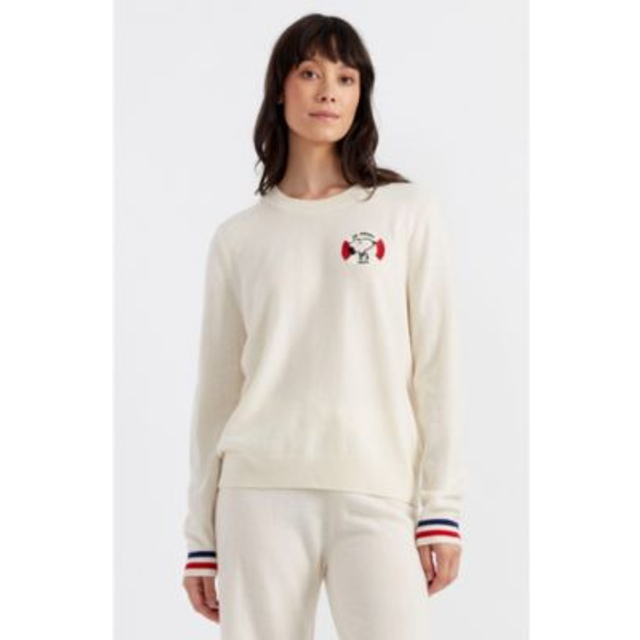 Chinti & Parker Snoopy Nautical Wool Rich Jumper, Cream/Multi