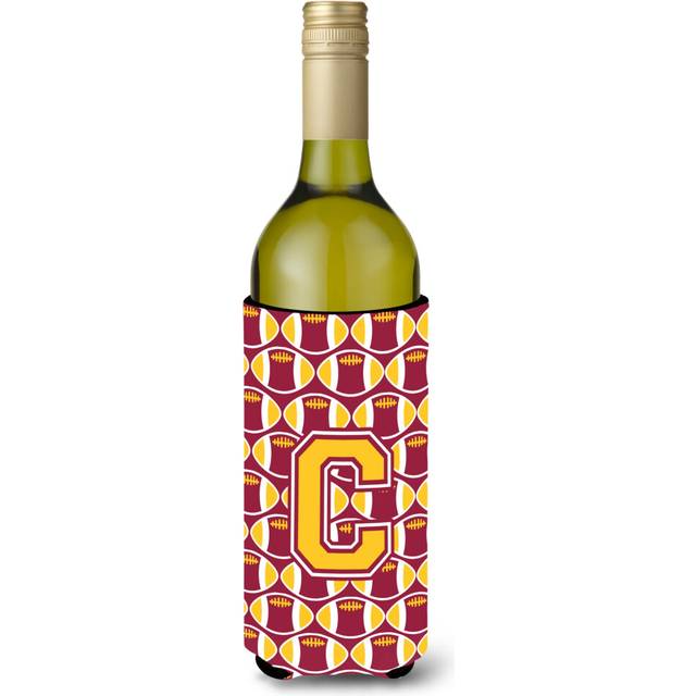 Letter C Football Maroon and Gold Wine Bottle Beverage Insulator Hugger CJ1081-CLITERK