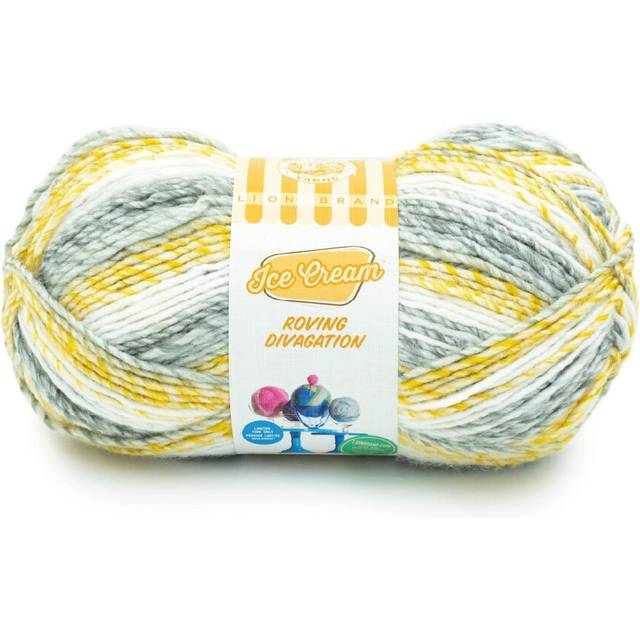 Lion Brand Yarn Ice Cream Roving Stripes Yarn  Bit of Honey