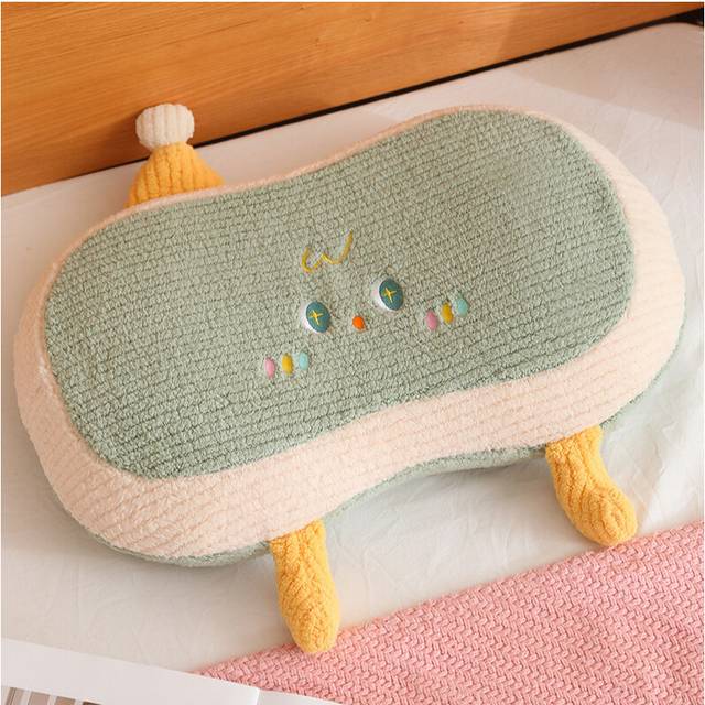 (Green) Pattern Smiling Hat Plush Toy Girl Sleeping Seat Cushion Throw Pillow Doll Gift