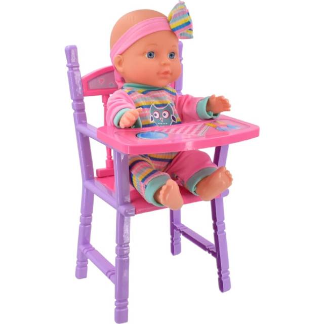 "Lullaby Baby 12"" Baby Doll With High Chair"