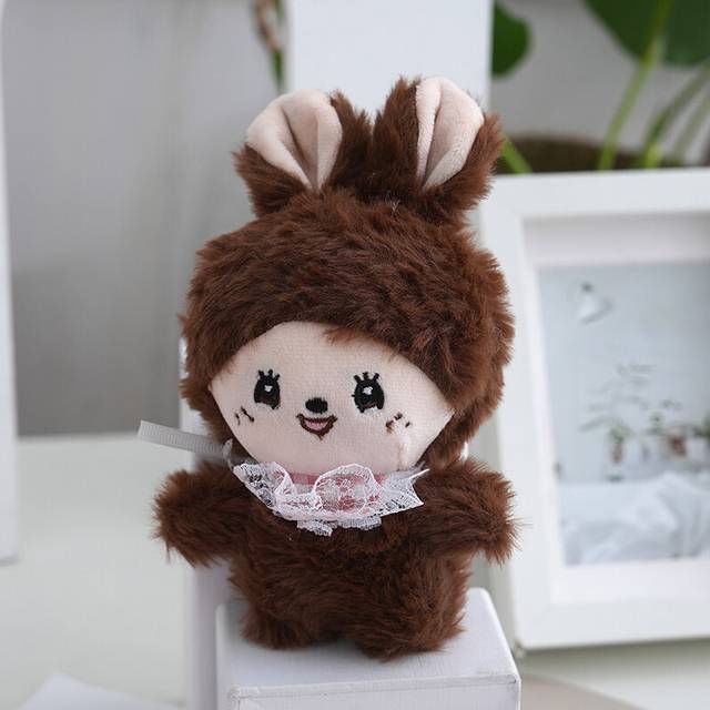 (Brown) Adorable 15cm Plush Monkey Doll Keychain In Brown Deep Pink Light Pink And Purple Colors