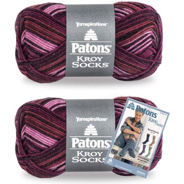Patons Yarn Kroy Socks Yarn  2-Pack  Amethyst Stripes Plus Pattern
