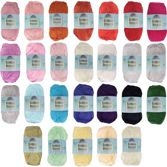 JubileeYarn Bamboo Dynasty - Baby Weight Bamboo - 50g/Skein - Variety Pack - 12 Skeins