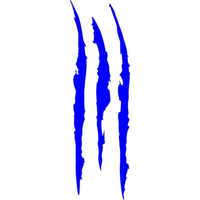 (Blue) Auto Motorcycle Car Reflector Sticker Monster Claw Marks Scratch Stripe