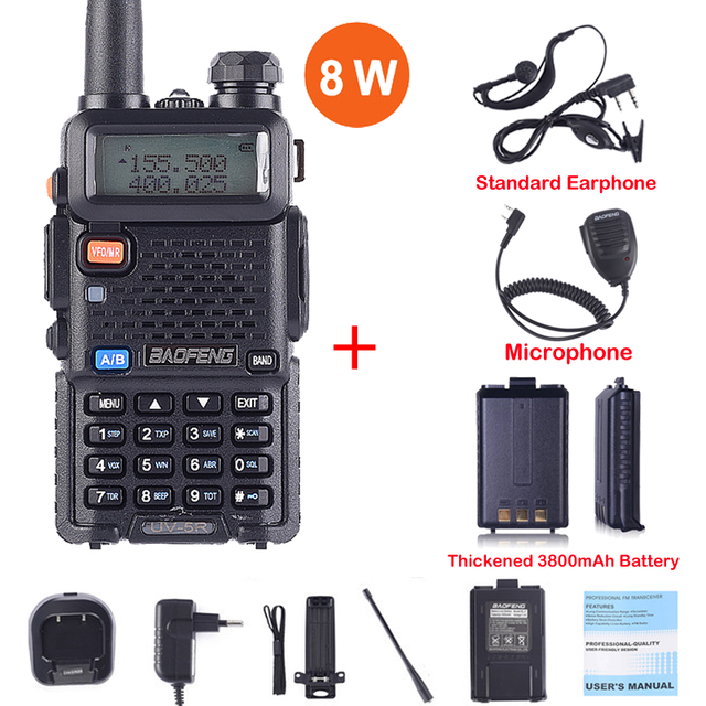 (Package 20) Real 8W UV-5R Walkie Talkie UV 5R High Power Amateur Ham CB Radio Station UV5R 8W  Dual Band Transceiver