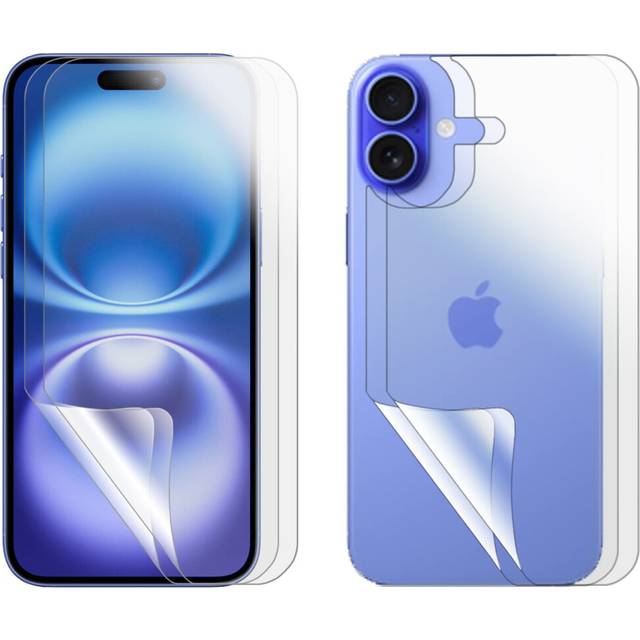 2 Set Soft PET Film Screen Protector for Apple iPhone 16 PLUS Front and Back Guard Bulk