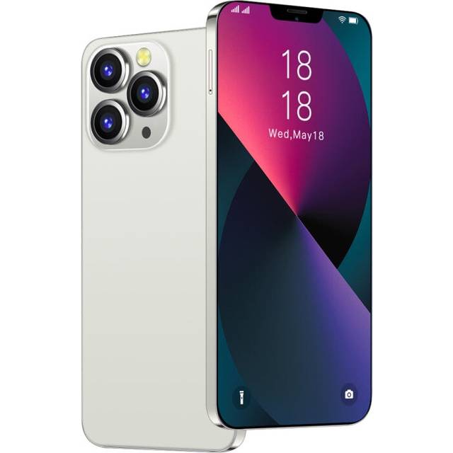 i13 ProMax, 1GB+8GB, 6.1 inch Drop Notch Screen, Face Identification, Android 6.0 MTK6580P Quad Core, Network: 3G, Dual SIM(White)