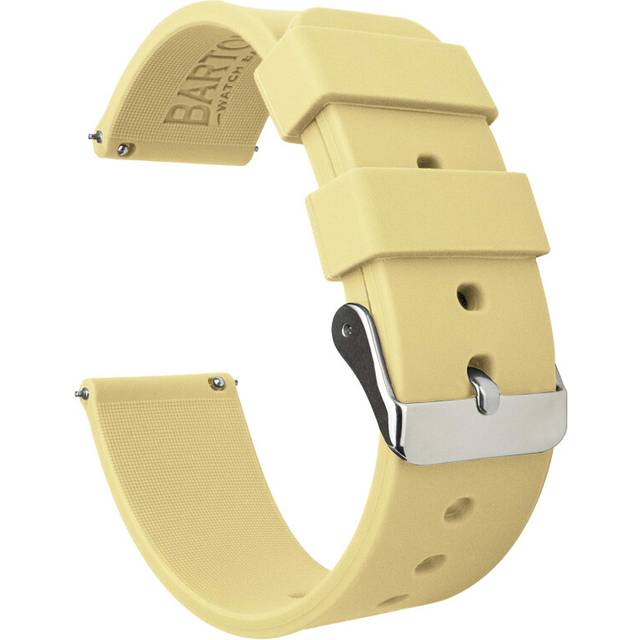 BARTON WATCH BANDS 16mm Happy Yellow Soft Silicone Quick Release Straps