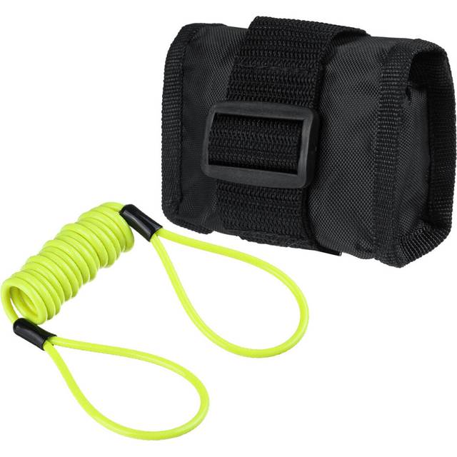 (Yellow) 1.2m/4ft Reminder Cable With Alarm Lock Bag For Motorcycle Bike 5 Color