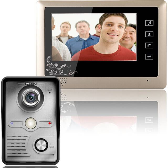 ENNIO SY809MKW11 7 Inch Video Door Phone Doorbell Intercom System Night Vision Camera and Monitor
