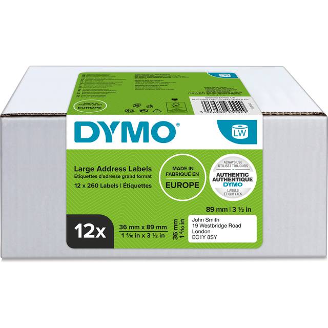 Dymo 2093093 | 99012 | breda adressetiketter (ORIGINAL) | 12st