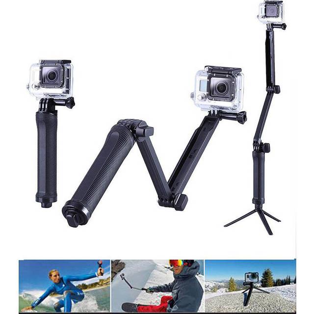 Foldable 3 Way Grip Waterproof Monopod Selfie Stick For Gopro Hero 9 8 7 5 6 4 3 SJ Xiaomi Yi Action camera Tripod Accessories