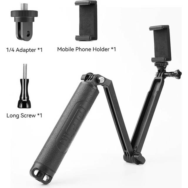(a-With phone clip) TELESIN 3 Way Arm Waterproof Selfie Stick Tripod Floating Hand Grip Monopod Pole for GoPro 11 10 9 8 7 6 Insta360 Osmo Action