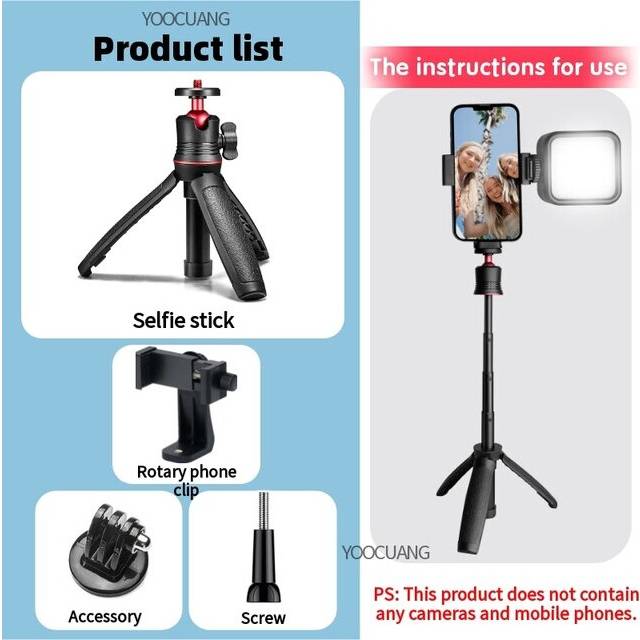 (a-D) For Gopro Mini Selfie Stick Tripod Tabletop Stand for Gopro hero 11 10 9 Insta360 DJI with Ball Head Extendable Handle Monopods