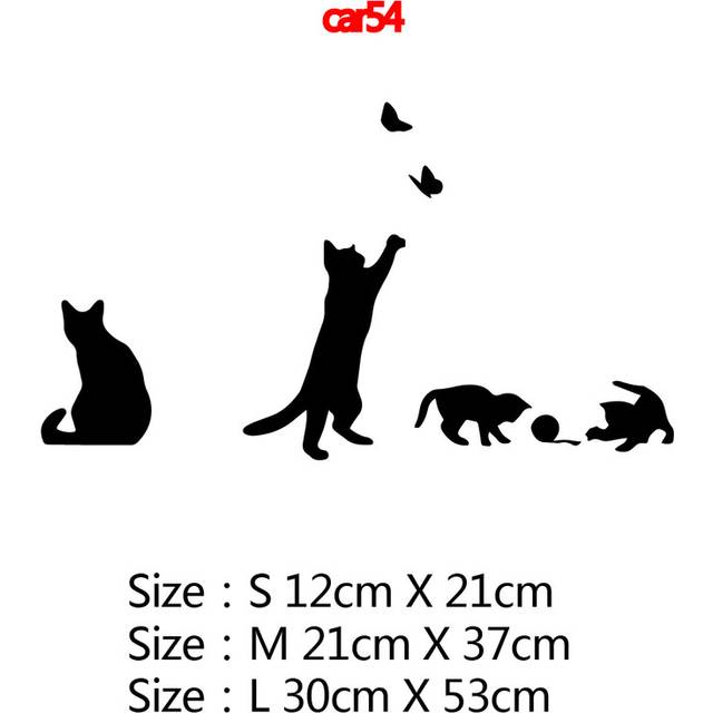 (Size S-12cm, Style2) Lovely Cat Car Decal Sticker For Window Decoration Auto Black Cat Vinyl