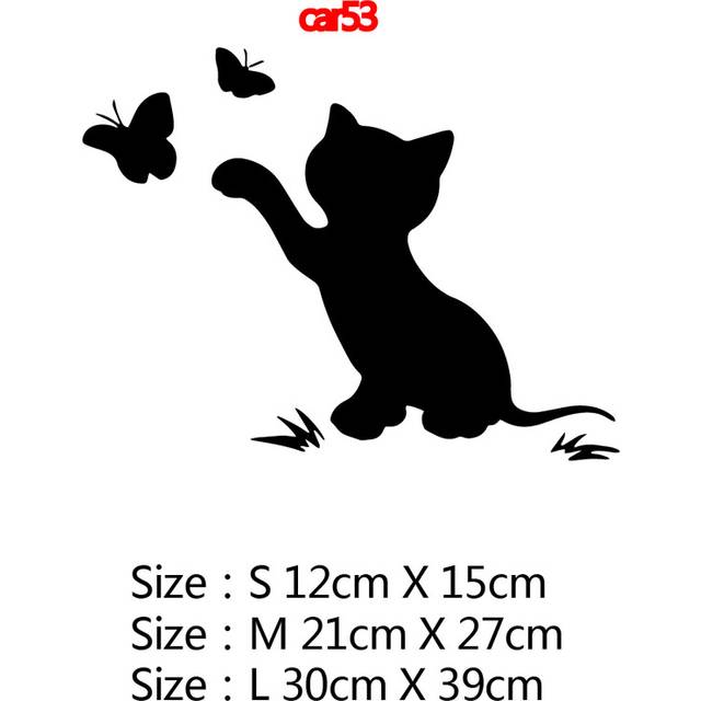 (Size L-30cm, Style 11) Lovely Cat Car Decal Sticker For Window Decoration Auto Black Cat Vinyl