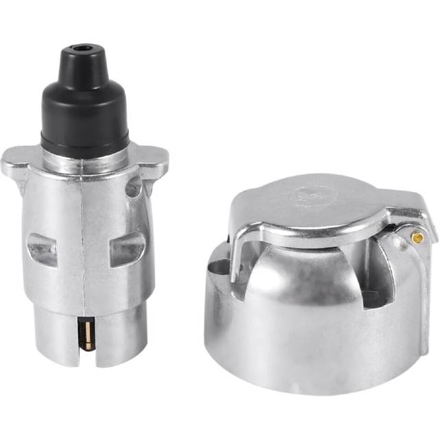 Trailer Accessories- 7 Pin Trailer Plug 12V Rv Sockets Towbar Towing 7Pin Metal Trailer