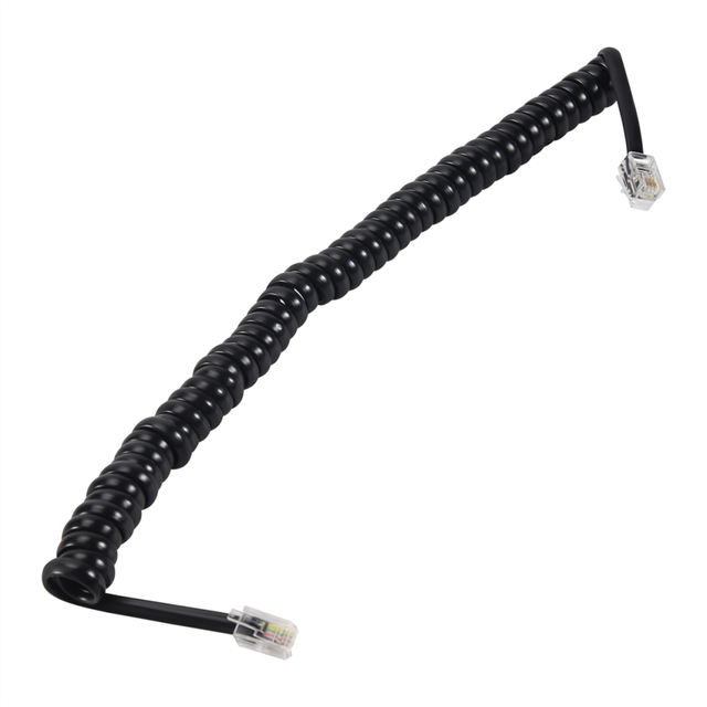 "9.3"" Black RJ9 Telephone Phone Modem Coil Line Cord Cable"