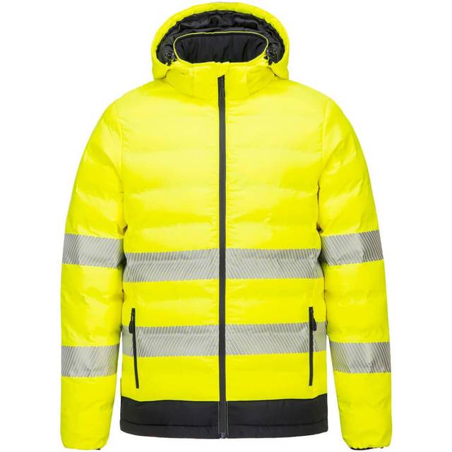 (M, Yellow/Black) Portwest Mens Ultrasonic Hi-Vis Heated Jacket