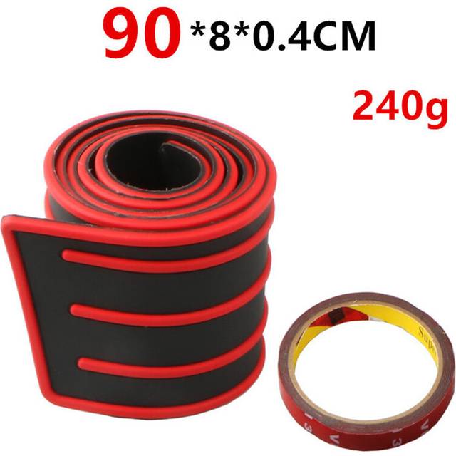 (90CM Black Red) Universal 104*9cm Car Trunk Door Sill Plate Protector Rear Bumper Guard