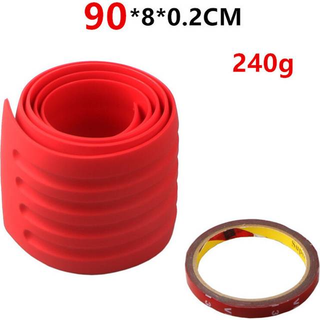 (90CM Red) Universal 104*9cm Car Trunk Door Sill Plate Protector Rear Bumper Guard