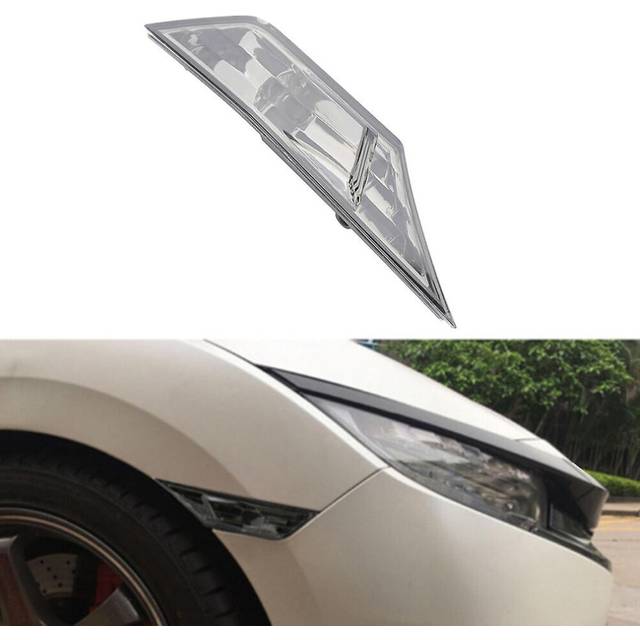 (right, One size) Smoked Side Marker Signal Lights Marker Lamp Lens Led Bulbs For Honda Civic 2016 2017 2018 New