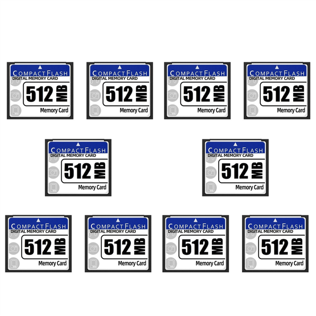 10X 512MB Compact Flash Memory Card for Camera, Advertising Machine, Industrial Computer