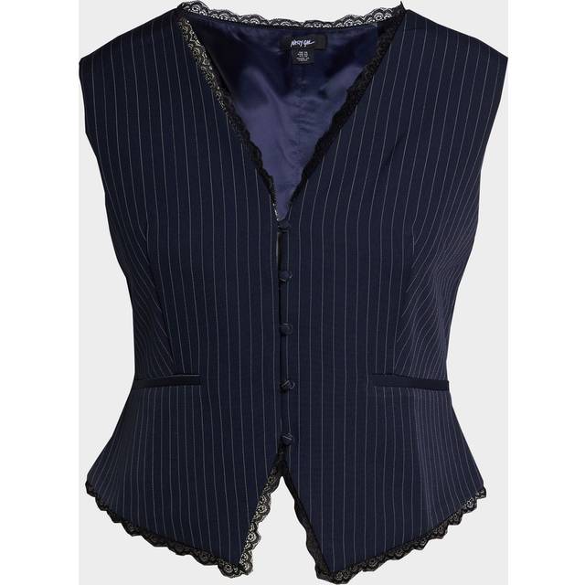 Nastygal navy waistcoat womens workwear jackets & coats