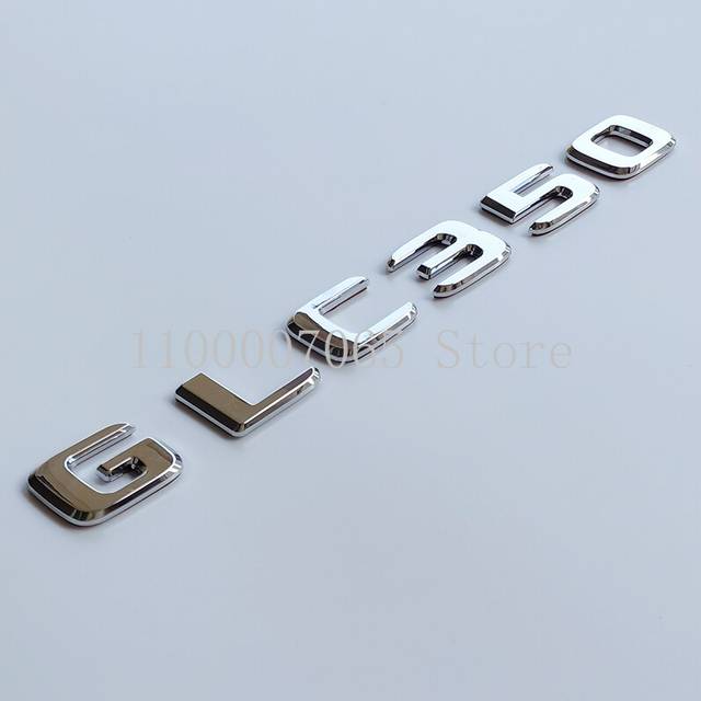 (GLC350, Rear star X253 90mm) Chrome Letters GLC260 GLC300 GLC350 GLC220d GLC350e 4Matic ABS Emblem