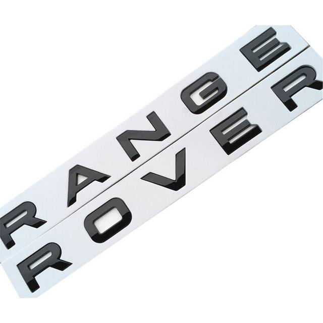 (R-Bright Black) Chrome Car Styling Trunk Logo Letters Emblem Badge Sticker Cover For Range